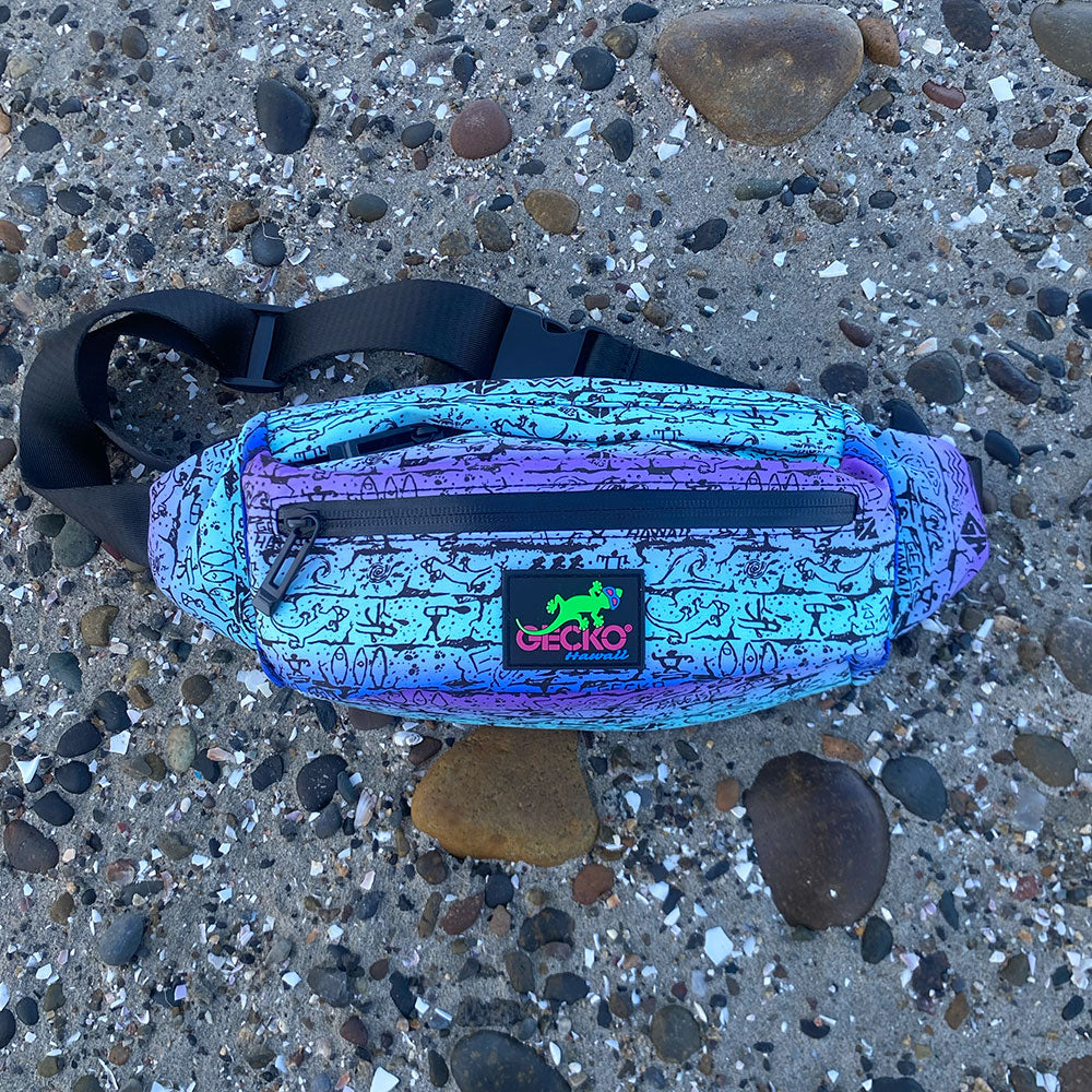 Purple Mint Tie Dye Fanny Shoulder Pack Gecko Hawaii