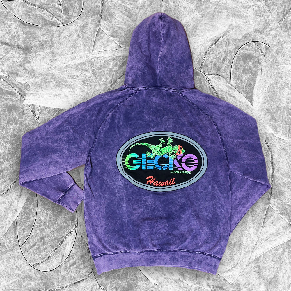 Purple Acid Wash Racing Surfboards Hoodie | Gecko Hawaii