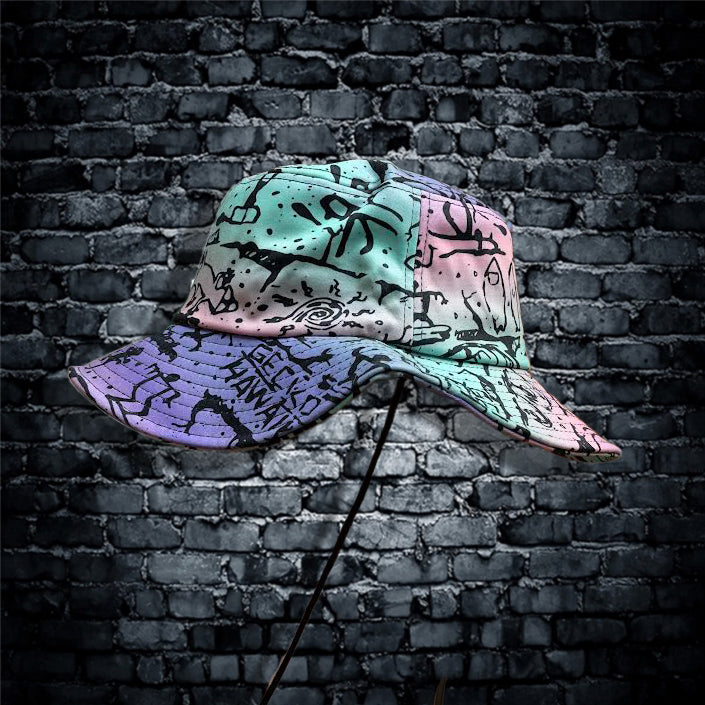 Gecko Multi Purple Bucket Hat