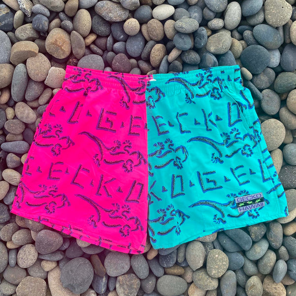 Original Neon Mint/Pink Split Petro Volley Shorts