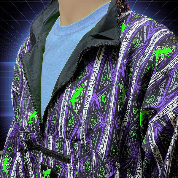 Gecko Purple Stripe Windbreaker
