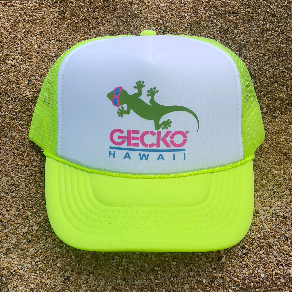 Hawaii Yellow Neon | 1980\'s Hat Gecko Trucker