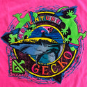 1987 Hot Pink Adventure Gecko Neon Pigment Tee