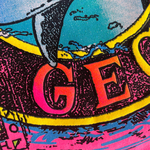 1987 Hot Pink Adventure Gecko Neon Pigment Tee