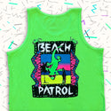 Gecko Beach Patrol - 1980's Neon Green Tank