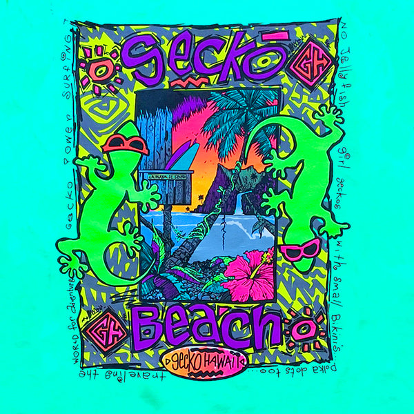 1989 Gecko Beach - Neon Bermuda HoodTEE