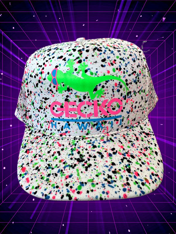 KIDS Glow-In-The-Dark Splatter White Trucker Hat (LIMITED)