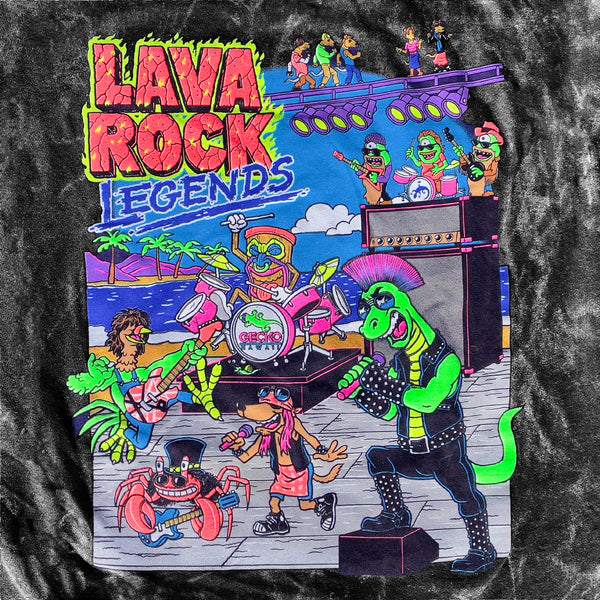 Lava Rock Legends - Nazar x Gecko 5 - Black Acid Wash Hoodie