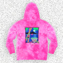 Gecko In Paradise Pink Tie Dye Hoodie