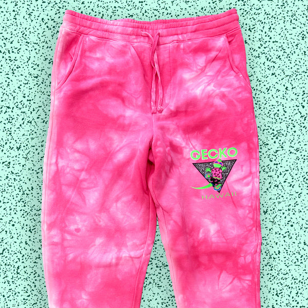 Gecko In Paradise Pink Tie Dye Sweats