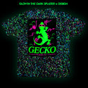 Limited Edition Space Gecko Glow In The Dark Splatter White Tee