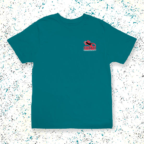 Secret Stranger Vibes - Limited Edition Gecko Grid 1980's Jade Beach Tee