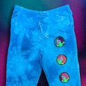 Neon Aqua Blue Tie-Dye Sweatpants