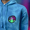 Gecko Swirl Neon Aqua Blue Tie Dye Hoodie