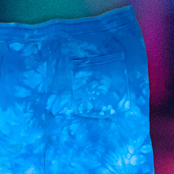 Neon Aqua Blue Tie-Dye Sweatpants