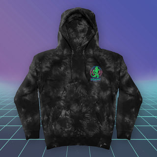 Gecko Time Tunnel Black Tie-Dye Hoodie