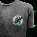 Gecko Super Moon Black Acid Wash Tee - Glow In The Dark