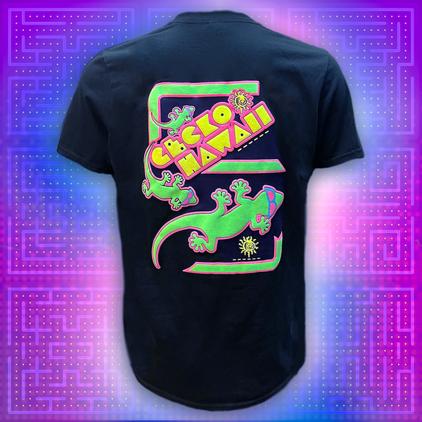 Gecko Arcade Black Beach Tee