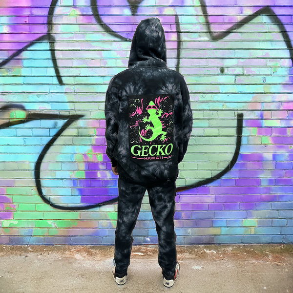 Space Gecko Sweats - Black Tie Dye