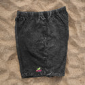 1980's Surfer Style Black Acid Wash Cotton Shorts