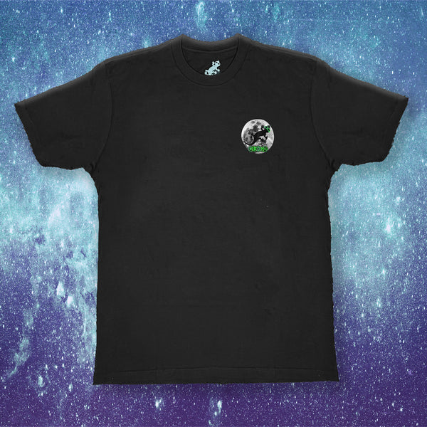 Gecko Super Moon - Black Cotton Tee