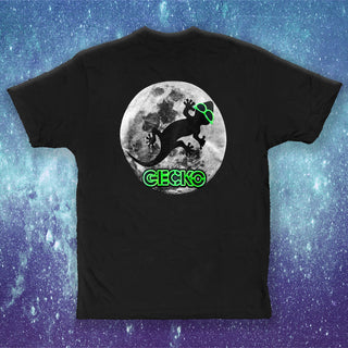 Gecko Super Moon - Black Cotton Tee