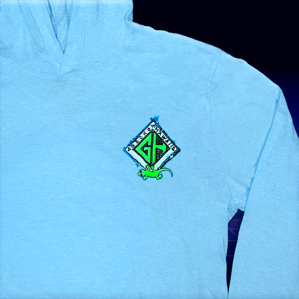 Adventure Gecko HoodTEE - Neon Blue Frost