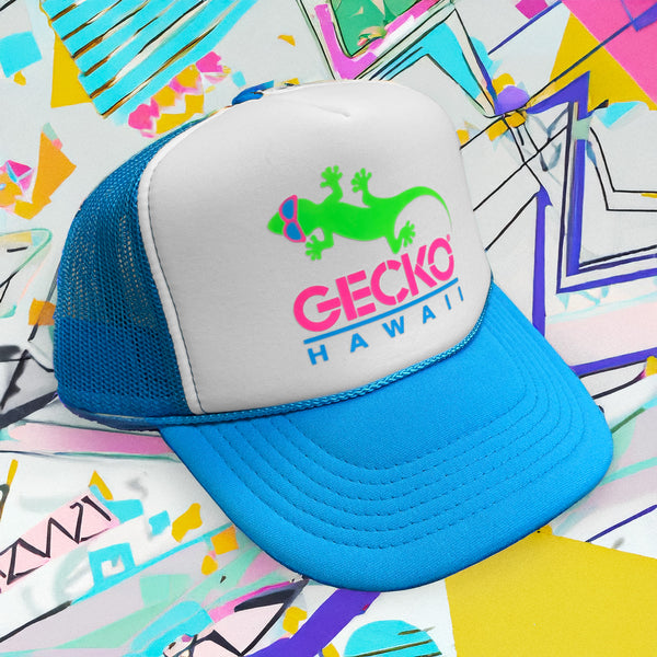 1980's Neon Blue Trucker Hat