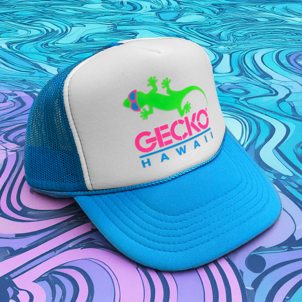 1980's Neon Blue Trucker Hat