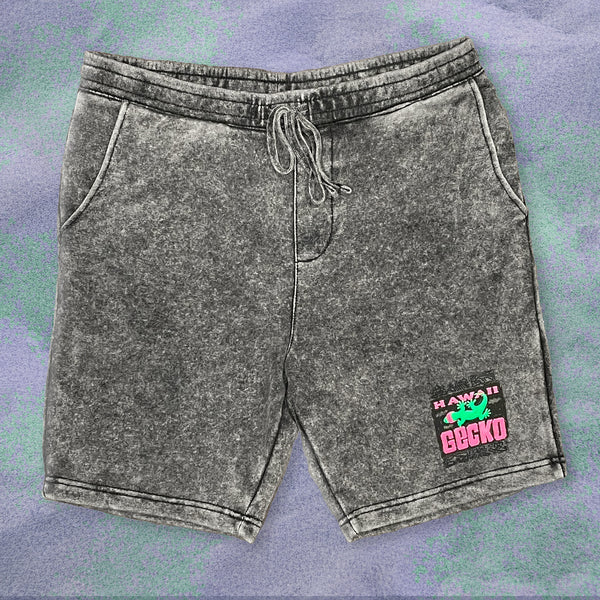 Gecko Bootleg Stone Acid Wash Fleece Shorts