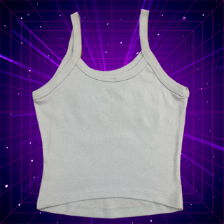 The Bryce - 1980's Baby Blue Cropped Tank Top