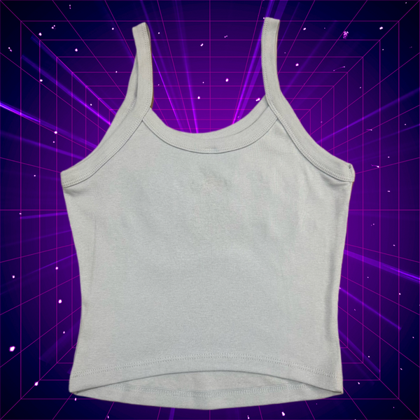 The Bryce - 1980's Baby Blue Cropped Tank Top