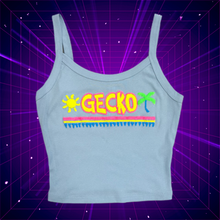 The Bryce - 1980's Baby Blue Cropped Tank Top