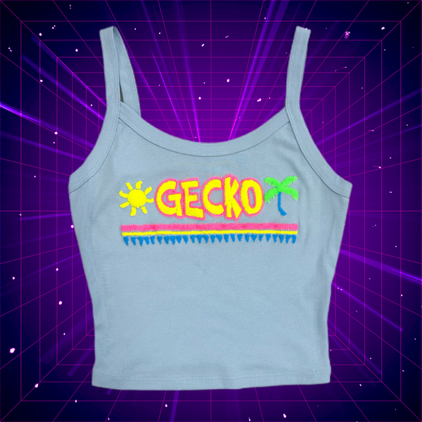 The Bryce - 1980's Baby Blue Cropped Tank Top