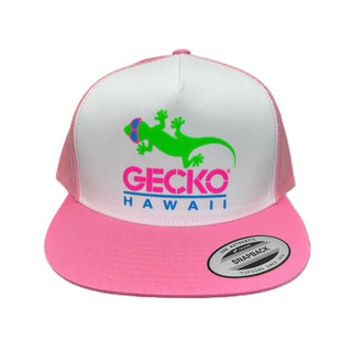 Gecko Flexfit Snapback Trucker Hat Bubblegum Pink