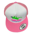 Gecko Flexfit Snapback Trucker Hat Bubblegum Pink