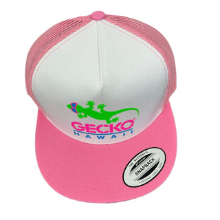 Gecko Flexfit Snapback Trucker Hat Bubblegum Pink