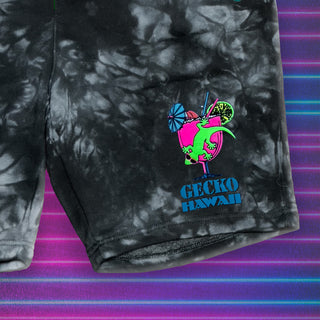 Gecko Cocktail Club Black Tie Dye Shorts