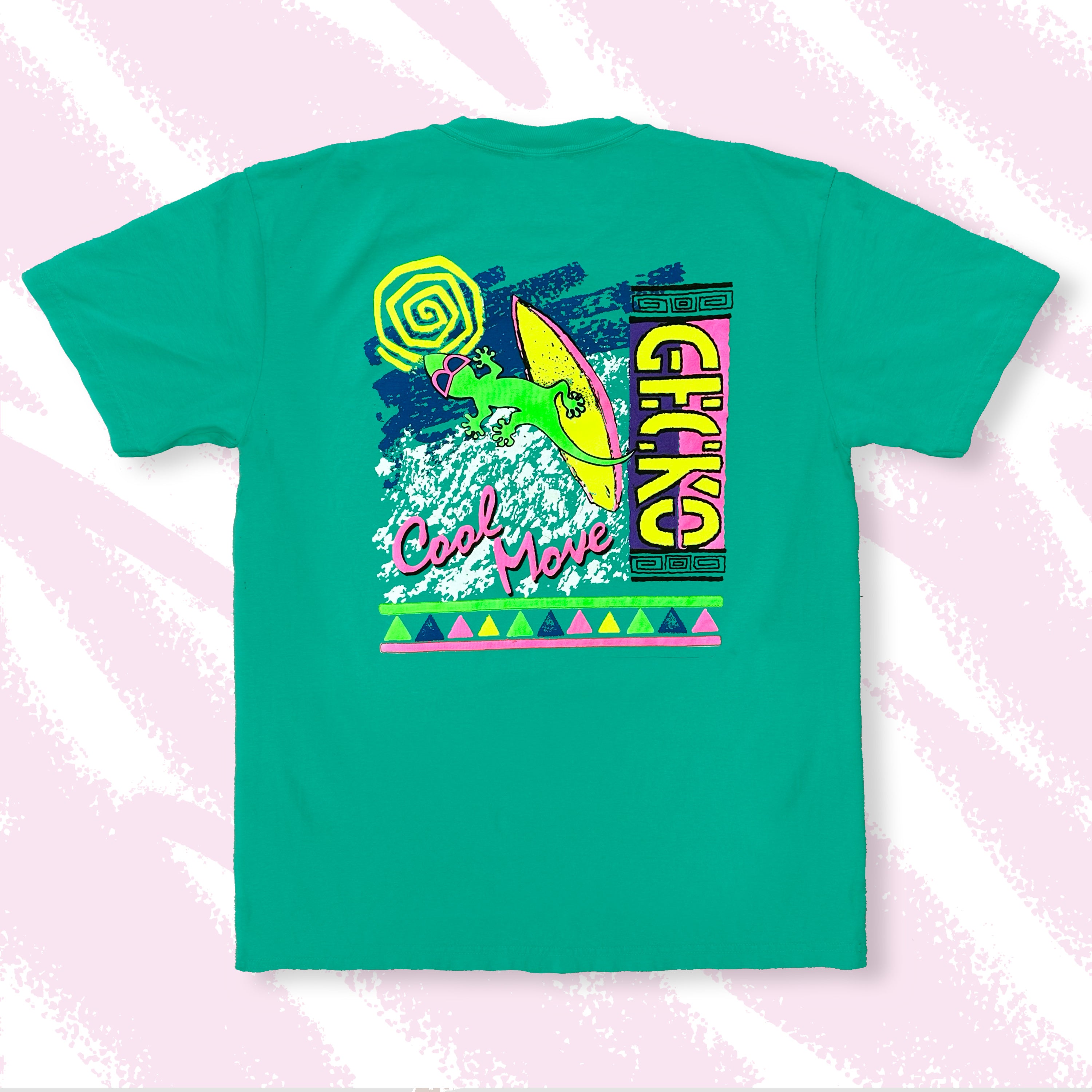 Gecko Cool Move '89 - Tropic Splash Green Pigment Dyed T-Shirt