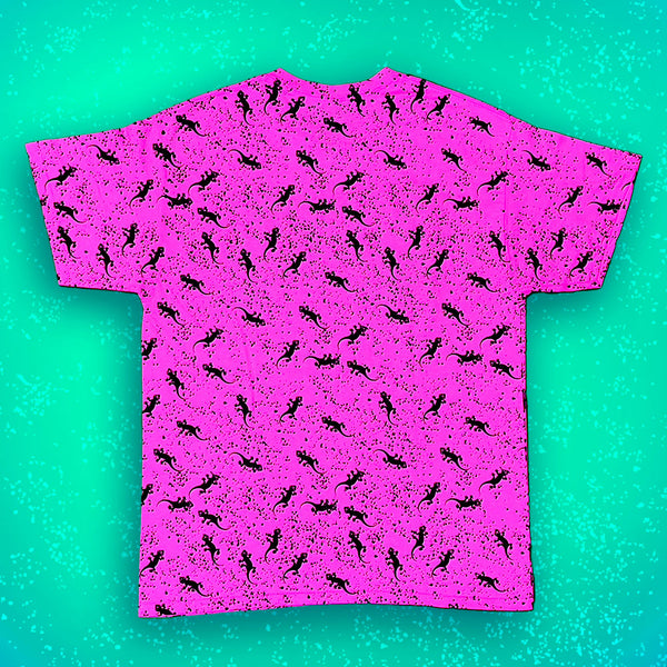 Neon Pink Forever Gecko Puffed Lava Tee