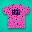 Neon Pink Forever Gecko Puffed Lava Tee