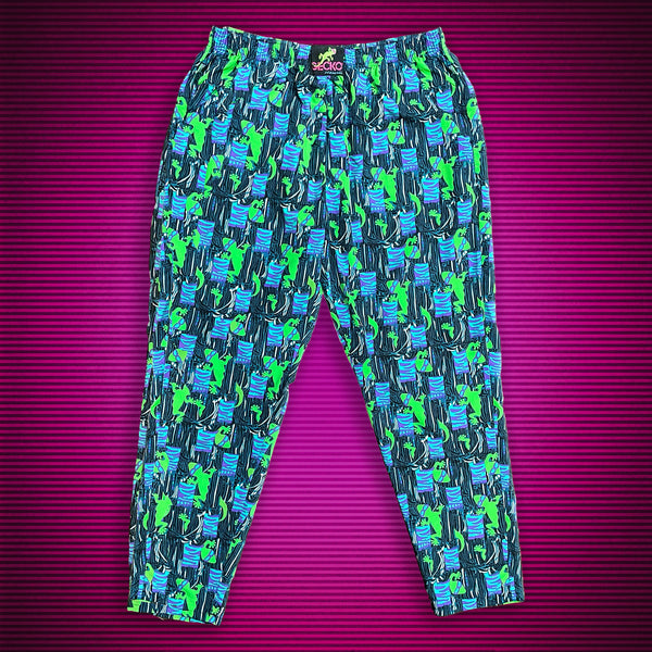 1988 Gecko Jungle Beach Pants - Jade/Purple