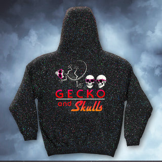 Limited Edition Gecko & Skulls Glow In The Dark Splatter Hoodie