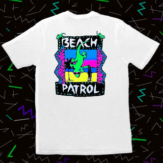 Gecko Beach Patrol - White Cotton Tee