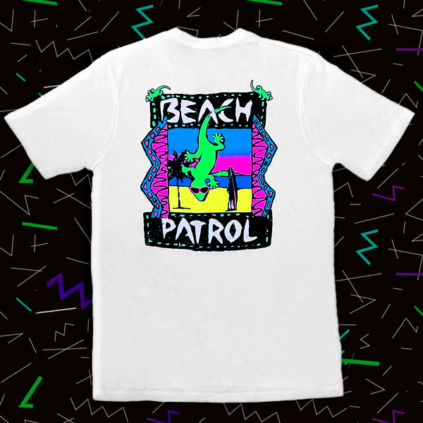 Gecko Beach Patrol - White Cotton Tee