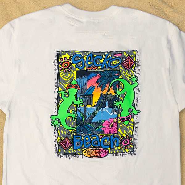 1989 Iconic Surf Tee - Gecko Beach Re-Issue White V2