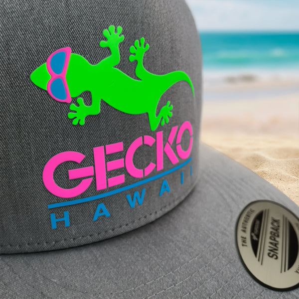 Gecko Flexfit Snapback Trucker Hat - Heather Grey/Black