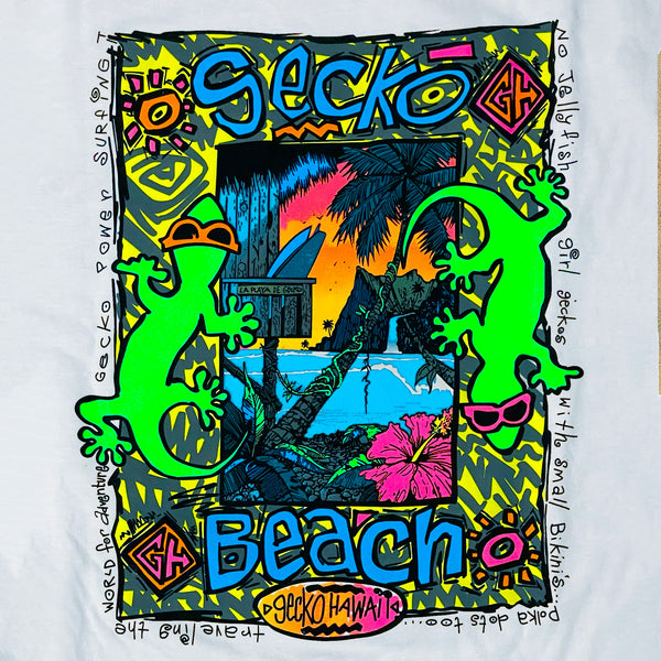 1989 Iconic Surf Tee - Gecko Beach Re-Issue White V2