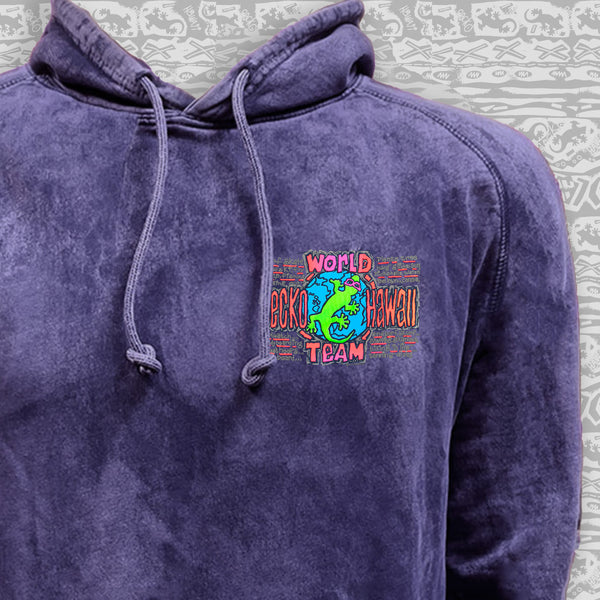 1989 Purple Acid Wash Gecko World Hoodie