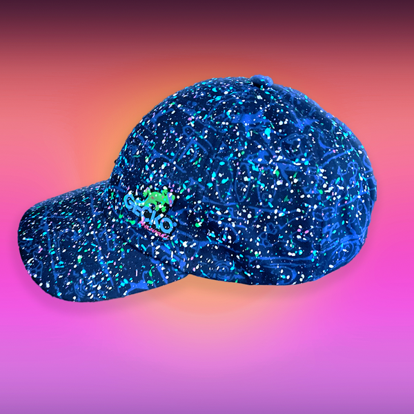 The SECRET Glow In The Dark Splatter "Blue Hawaii" 1990s Retro Dad Hat